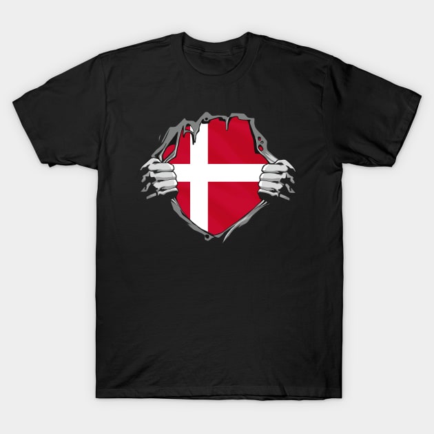 Denmark Flag Danish Roots T-Shirt by tobzz